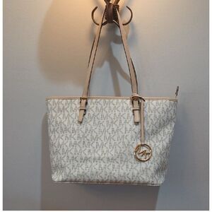 Michael Kors Beige and Cream Large Tote Bag